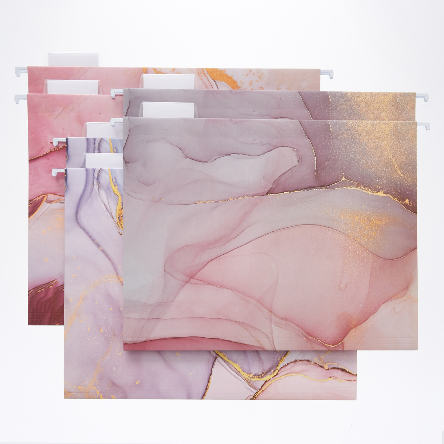 Y YOMA 6 Pack Decorative Hanging File Folders Letter Size Cute Hanging Folder Pretty File Folder Organizer for Filing Cabinet Office Home Work Documents with 1/5-Cut Adjustable Tabs, 3 Rose Design