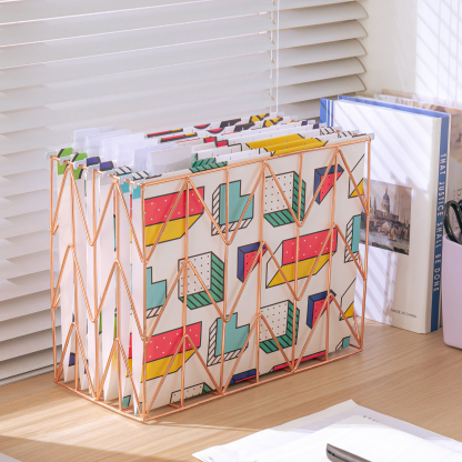 Y YOMA 6 Pack Decorative Hanging File Folders Letter Size Marble Cute Hanging Folder Pretty File Folder Organizer for Filing Cabinet Office Home with 1/5-Cut Adjustable Tabs, 3 Memphis Design