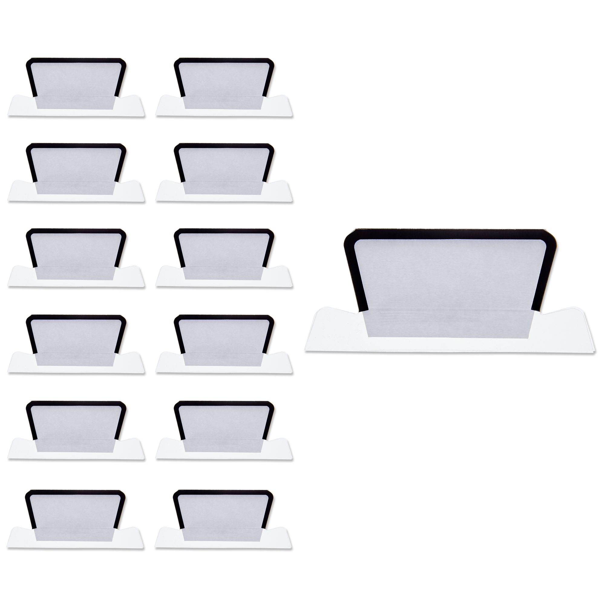 Y YOMA 12 Pack Plastic Hanging File Folder Tabs with Inserts Decorative Tab for Hanging File Folders 1/5-Cut Adjustable Tabs Office Supplies Suitable for Letter Size, Legal Size, A4 folder, Black