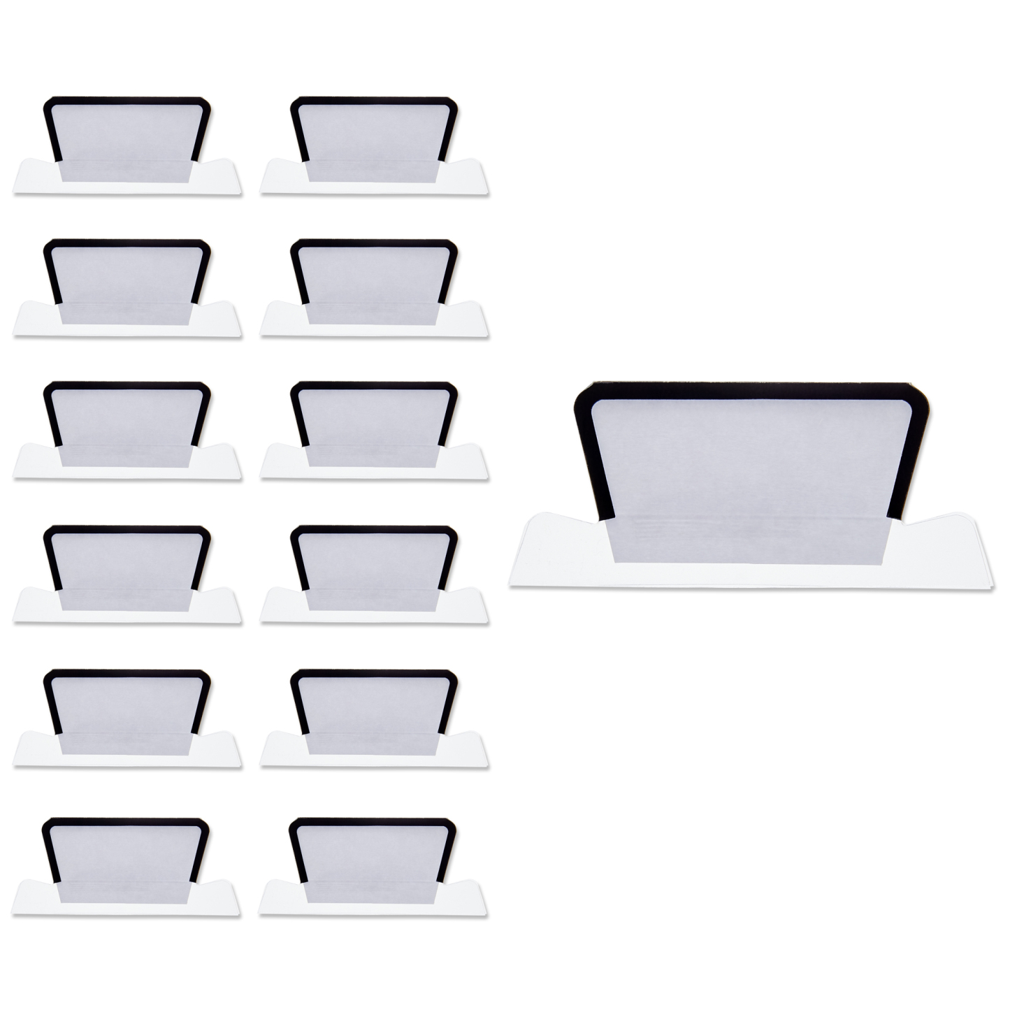 Y YOMA 12 Pack Plastic Hanging File Folder Tabs with Inserts Decorative Tab for Hanging File Folders 1/5-Cut Adjustable Tabs Office Supplies Suitable for Letter Size, Legal Size, A4 folder, Black