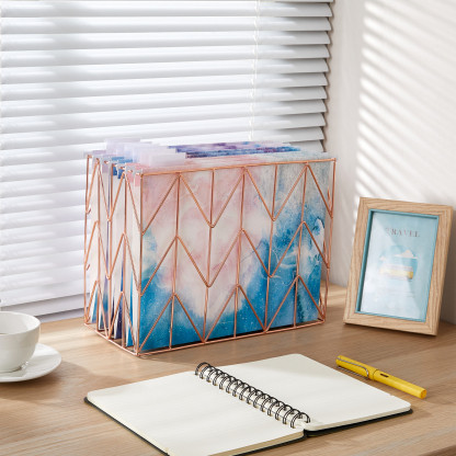 Y YOMA 6 Pack Decorative Hanging File Folders Letter Size Marble Cute Hanging Folder Pretty File Folder Organizer for Filing Cabinet Office Home with 1/5-Cut Adjustable Tabs, 3 Pink Nebula Design