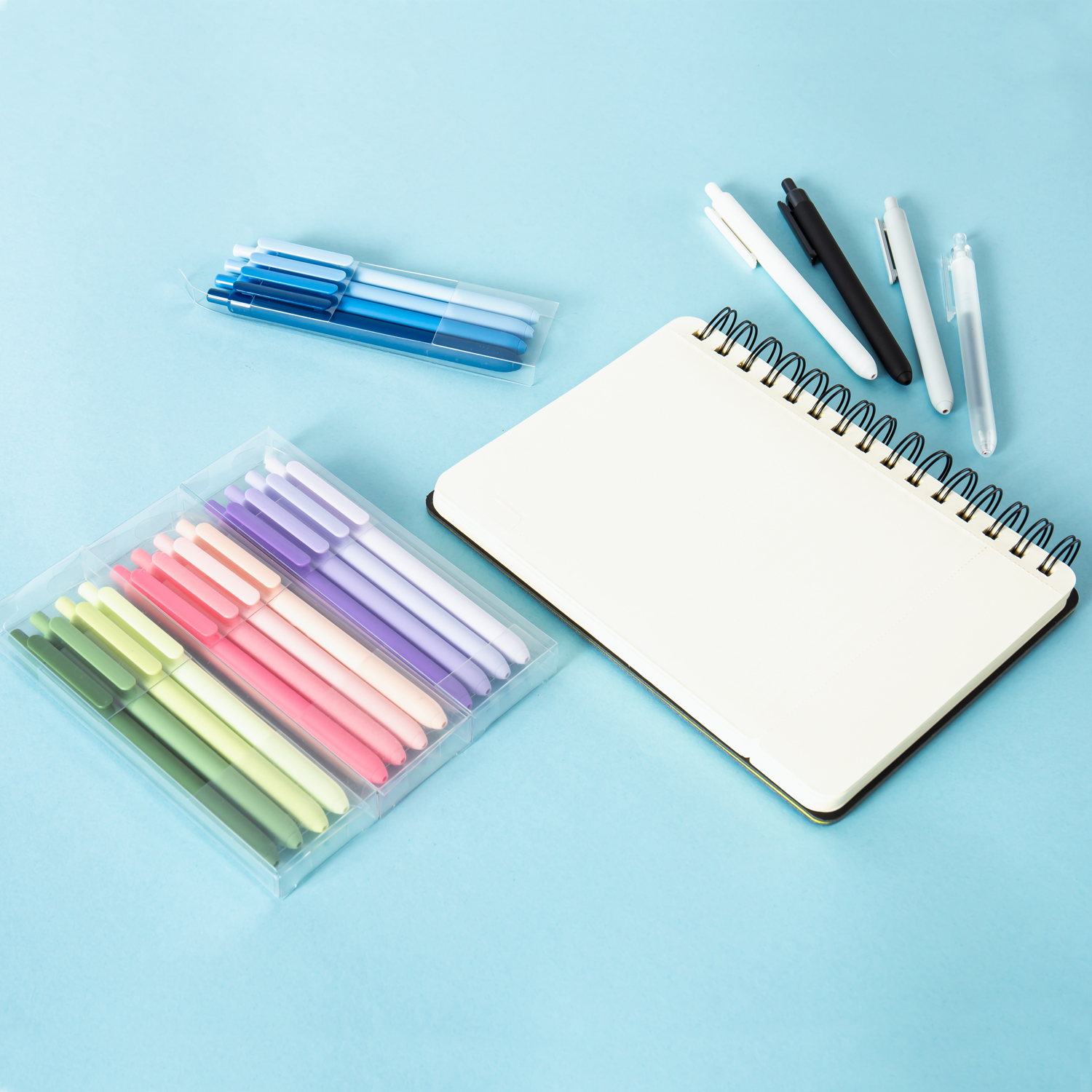 Y YOMA 4 Pcs Fine Point 0.5mm Gel Pen Black Ink Retractable Ballpoint Pen Smooth Writing Quick Dry Gel Pens Cute Aesthetic Pen Pastel Refillable Pen for School Home Office Supplies, Dusty Purple