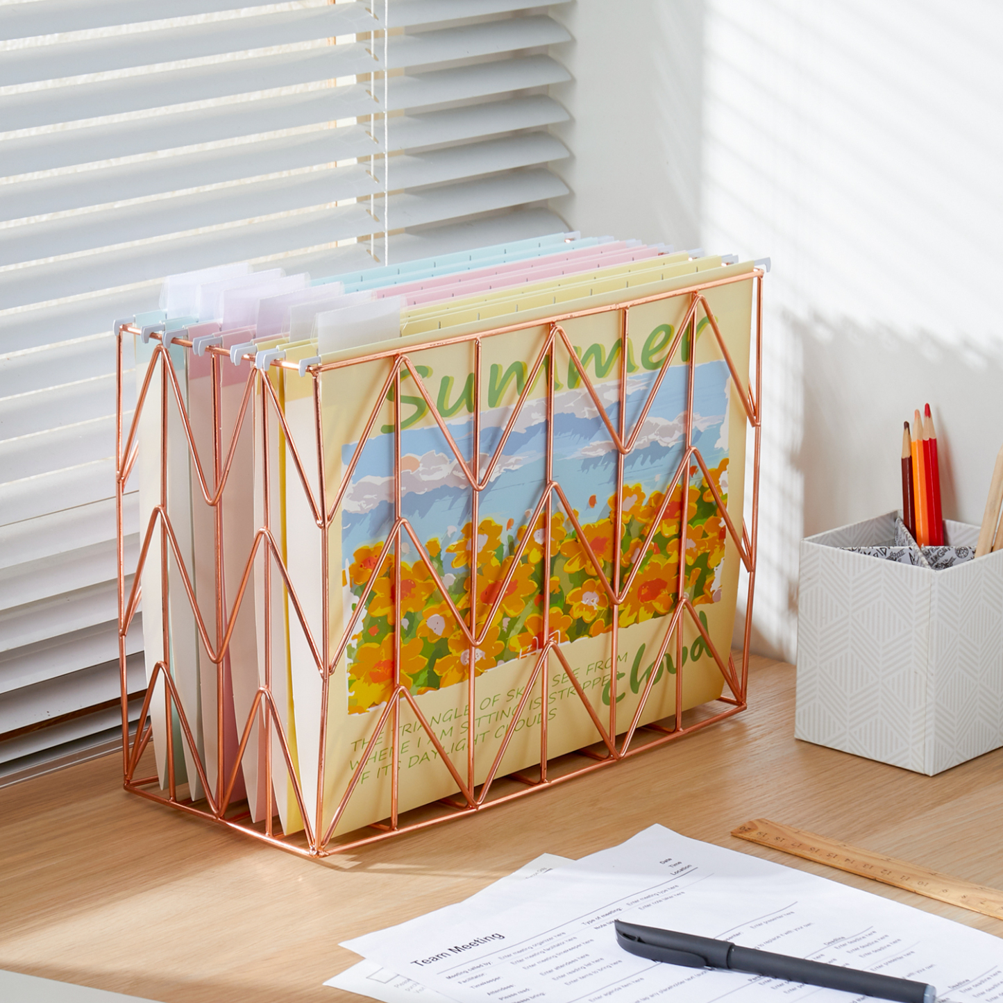 Y YOMA 6 Pack Decorative Hanging File Folders Letter Size for Children Cute Hanging Folder File Folder Organizer for Filing Cabinet Office Home with 1/5-Cut Adjustable Tabs, 3 Flower Design