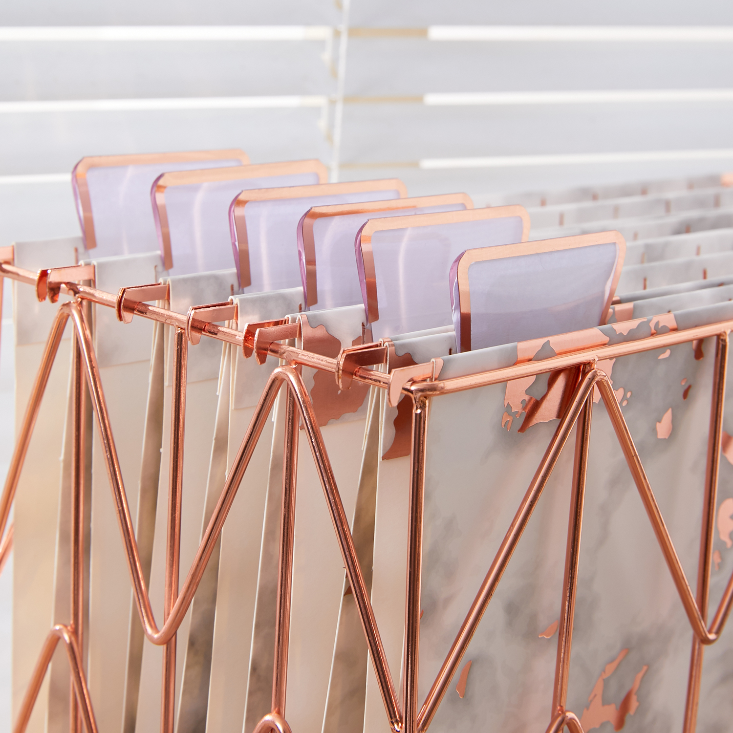 Y YOMA 12 Pack Plastic Hanging File Folder Tabs with Inserts Decorative Tab for Hanging File Folders 1/5-Cut Adjustable Tabs Office Supplies Suitable for Letter Size, Legal Size, A4 folder, Rose Gold