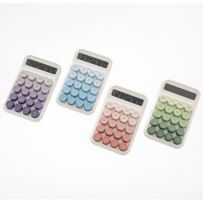 Y YOMA 1 Pack Mechanical Switch Calculator with 10 Digit Large LCD Display Big Button, Mini Cute Desktop Calculator 4 Function Basic Calculators for School Home Office Business, Cute Pink