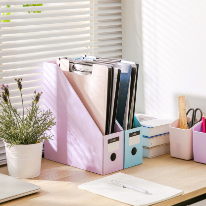 Y YOMA 2 Pack Plastic Clipboard Folder with Low Profile Clip for A4 Letter Size Sheet 360 Degree Flip Writing Pad Profile Clip File Folder for Office School Business Classroom Nurse Outdoor, Pink