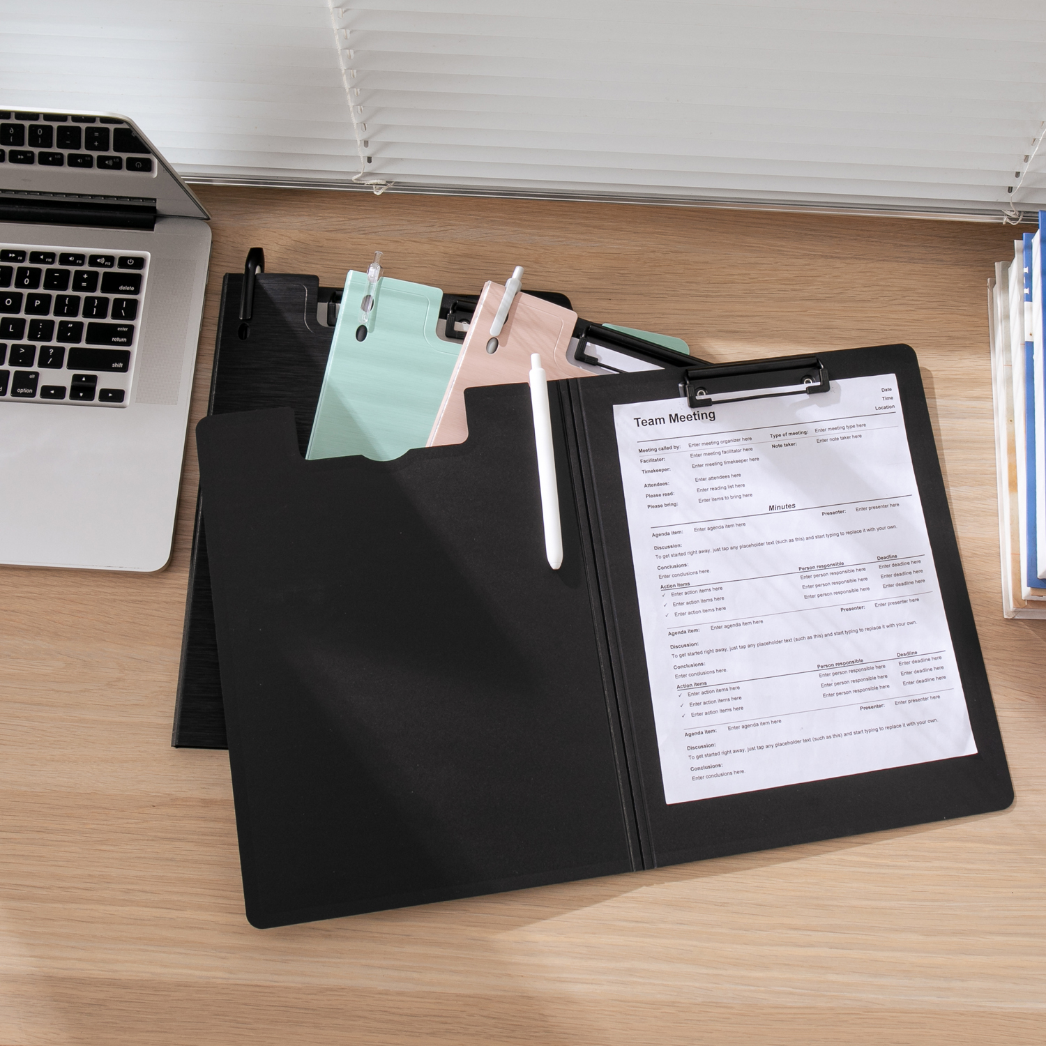 Y YOMA 2 Pack Plastic Clipboard Folder with Low Profile Clip for A4 Letter Size Sheet 360 Degree Flip Writing Pad Profile Clip File Folder for Office School Business Classroom Nurse Outdoor, Pink