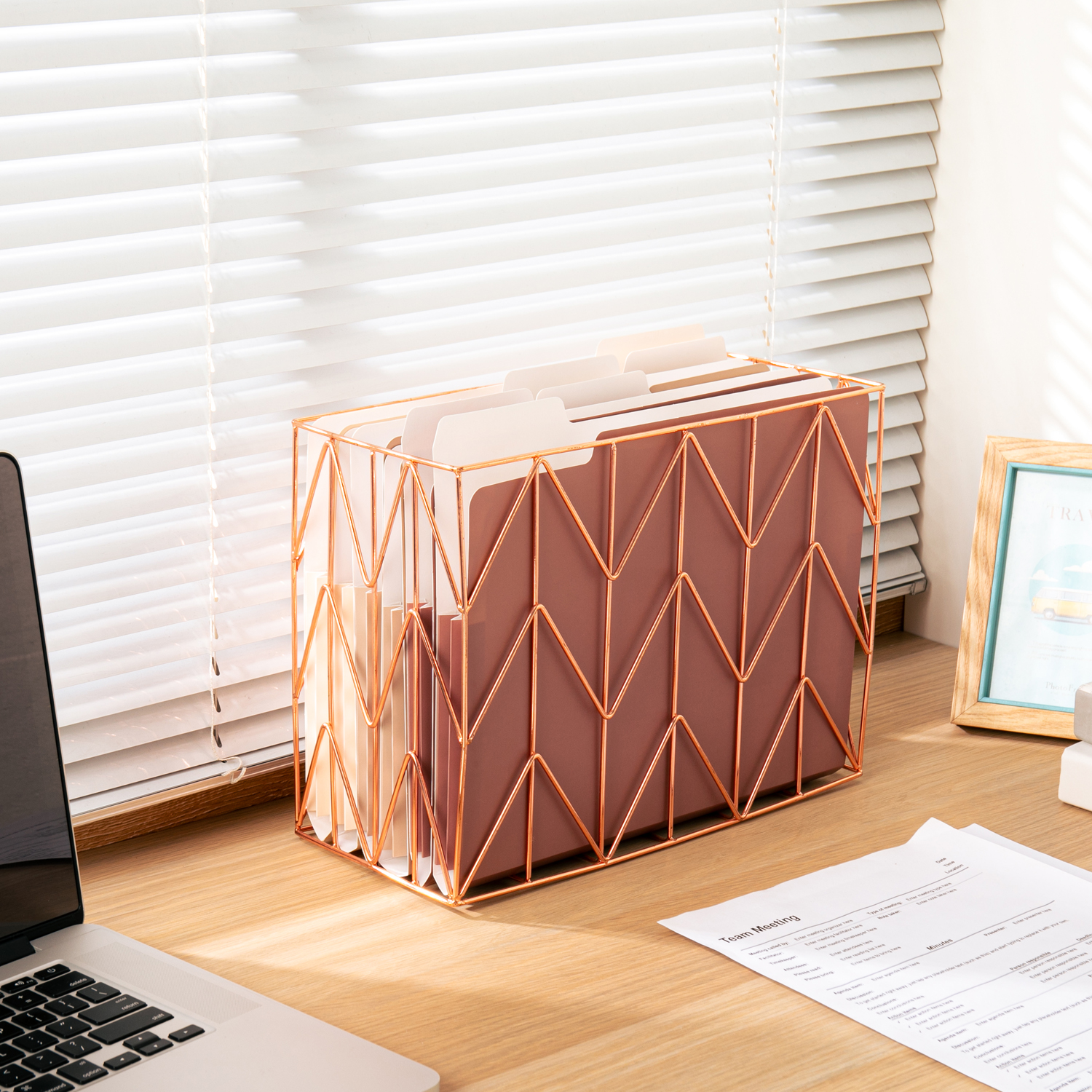 Y YOMA 6 Pack Extra Capacity File Folders Letter Size Accordion Decorative File Folder Cute Pretty Colored Filing Folder File Organizers for Office School Home Desktop with 1/3-Cut Tab, Mocha Color