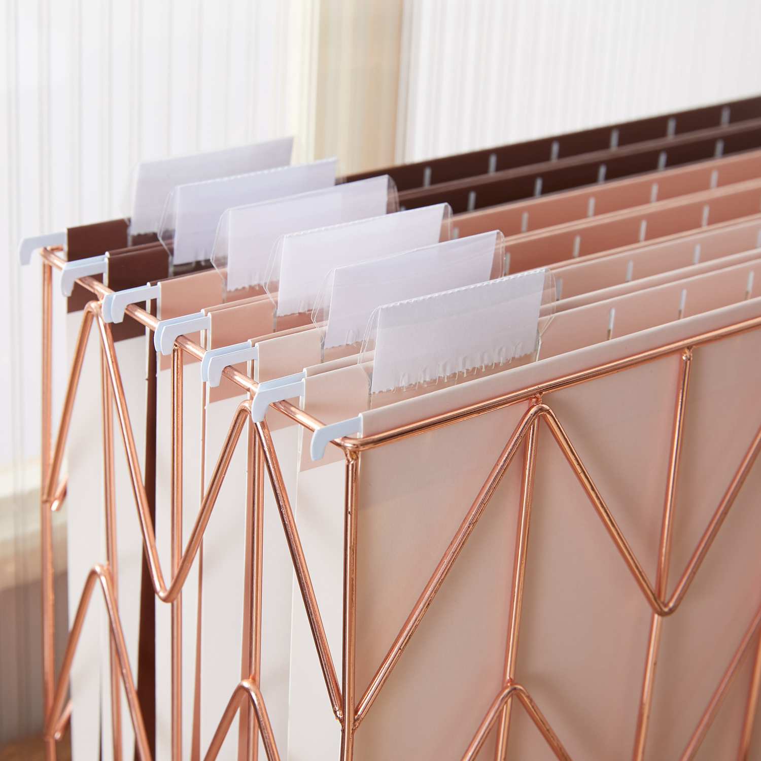 Y YOMA 6 Pack Gradient Hanging File Folders Letter Size Decorative Hanging Folder Pretty File Folder Organizer for Filing Cabinet Office Home with 1/5-Cut Adjustable Tabs, Coco Mocha