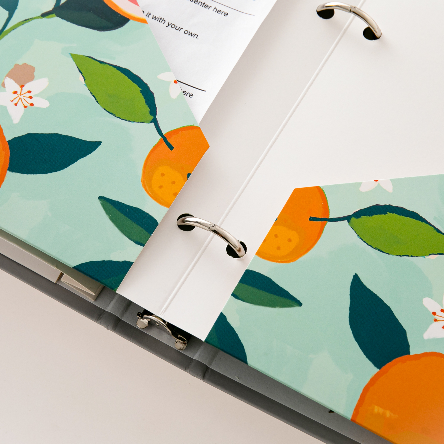 Y YOMA 6 Pack 2 Pocket Folder Letter Size Decorative Binder Folders with Pockets 3 Hole Punch Folder Paper Cute Project Folders Two Pocket 3 Ring File Folder for School Office Home, Tropical Fruit