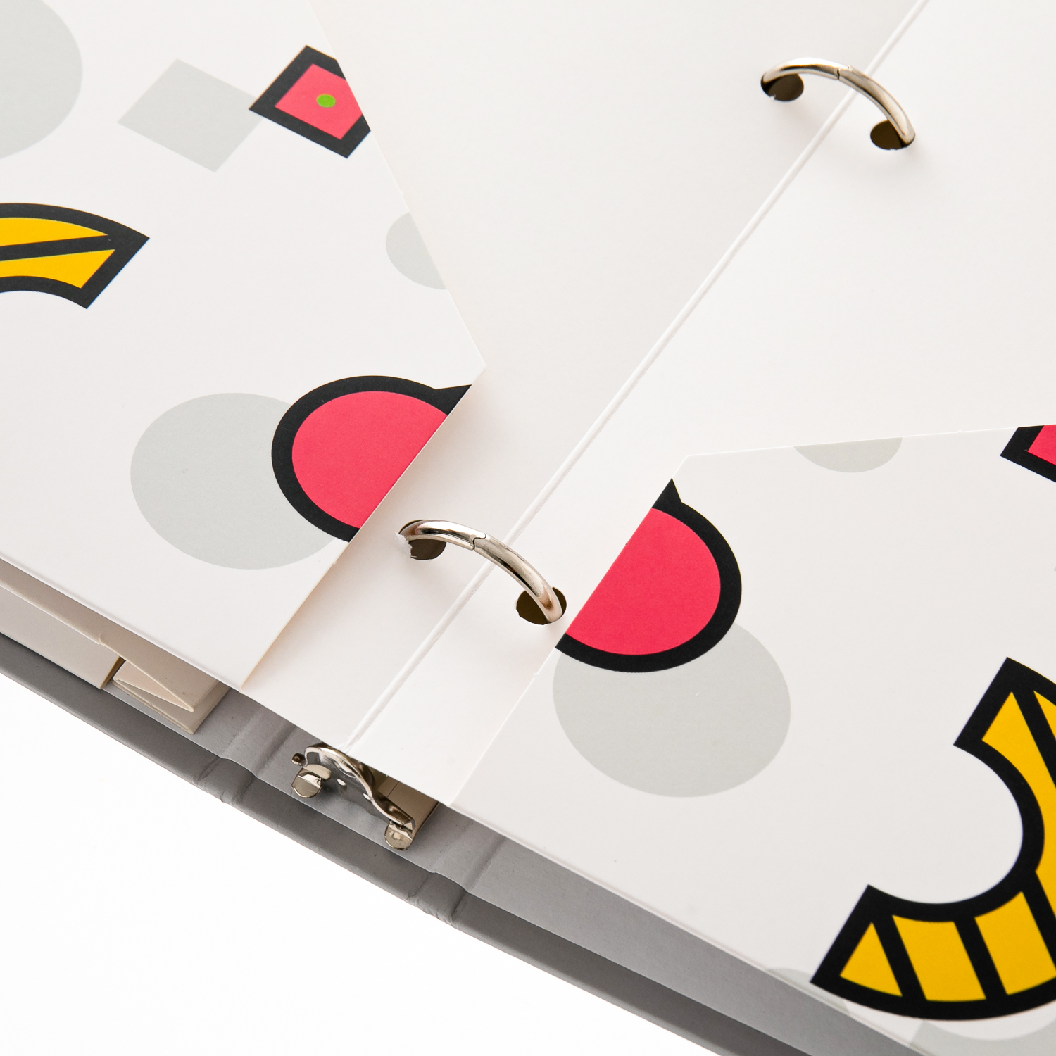 Y YOMA 6 Pack 2 Pocket Folder Letter Size Decorative Binder Folders with Pockets 3 Hole Punch Folder Paper Cute Project Folders Two Pocket 3 Ring File Folder for School Office Home, Memphis Design