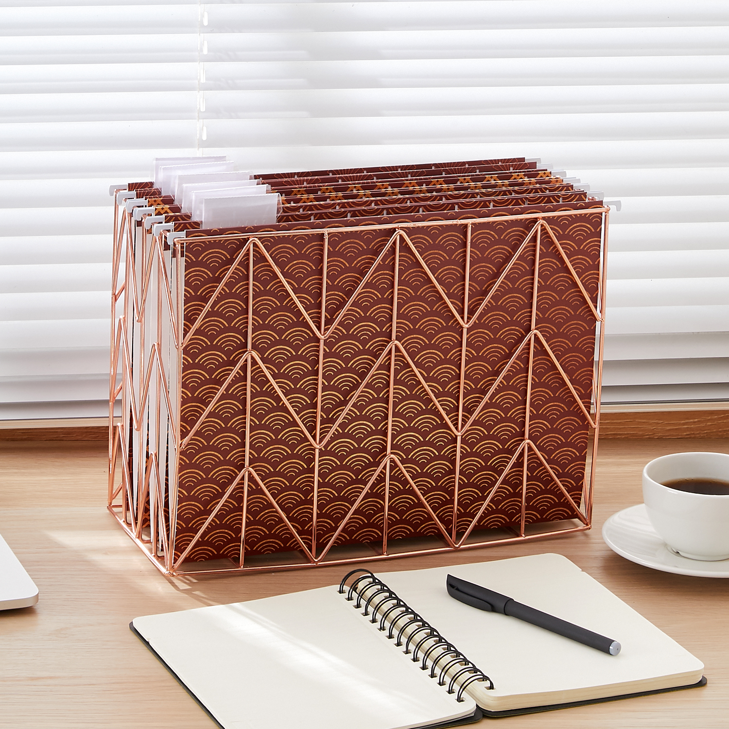 Y YOMA 6 Pack Decorative Hanging File Folders Letter Size Marble Cute Hanging Folder Pretty File Folder Organizer for Filing Cabinet Office Home with 1/5-Cut Adjustable Tabs, 3 Chinese Style