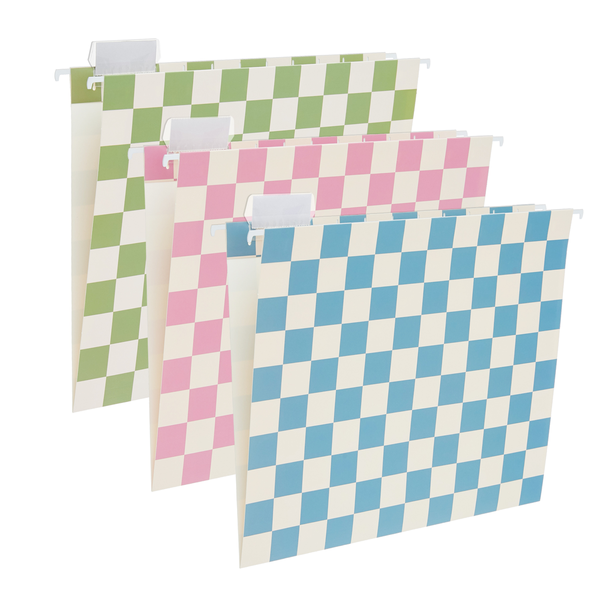Y YOMA 6 Pack Decorative Hanging File Folders Letter Size Checkerboard Hanging Folder Pretty File Folder Organizer for Filing Cabinet Office Home with 1/5-Cut Adjustable Tabs, Peaceful Color