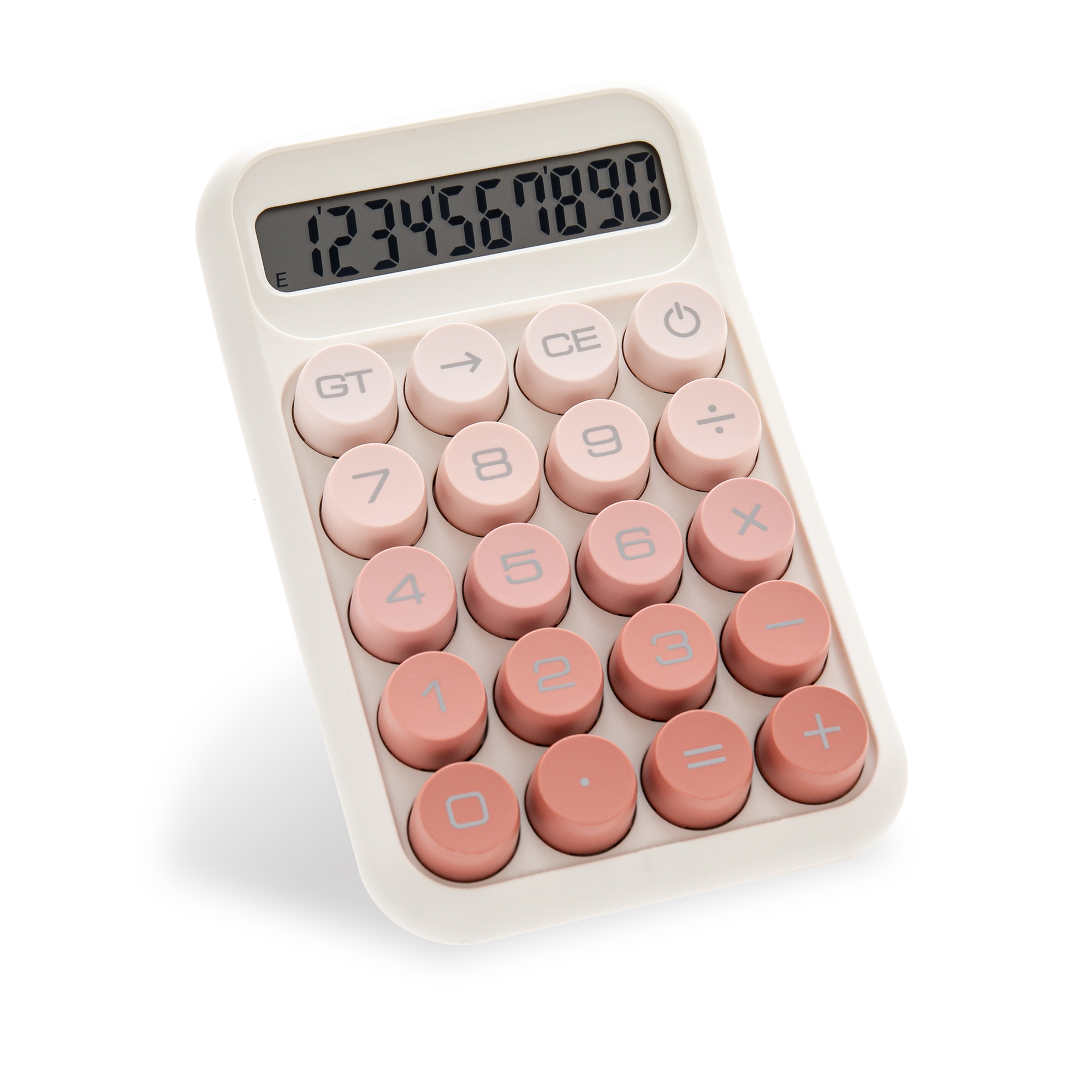 Y YOMA 1 Pack Mechanical Switch Calculator with 10 Digit Large LCD Display Big Button, Mini Cute Desktop Calculator 4 Function Basic Calculators for School Home Office Business, Cute Pink