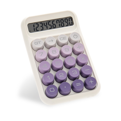 Y YOMA 1 Pack Mechanical Switch Calculator with 10 Digit Large LCD Display Big Button, Mini Cute Desktop Calculator 4 Function Basic Calculators for School Home Office Business, Dusty Violet