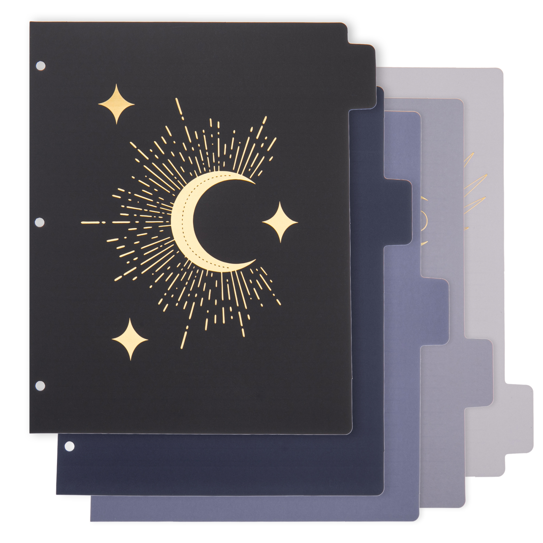 Y YOMA Rose Gold 3 Ring Binder Dividers with Tabs Letter Size Cute Paper Binder Tabs Dividers Decorative Binder Index Dividers for Office School Home with 1/5-Cut Tabs, Mystery Design (5 Pack)