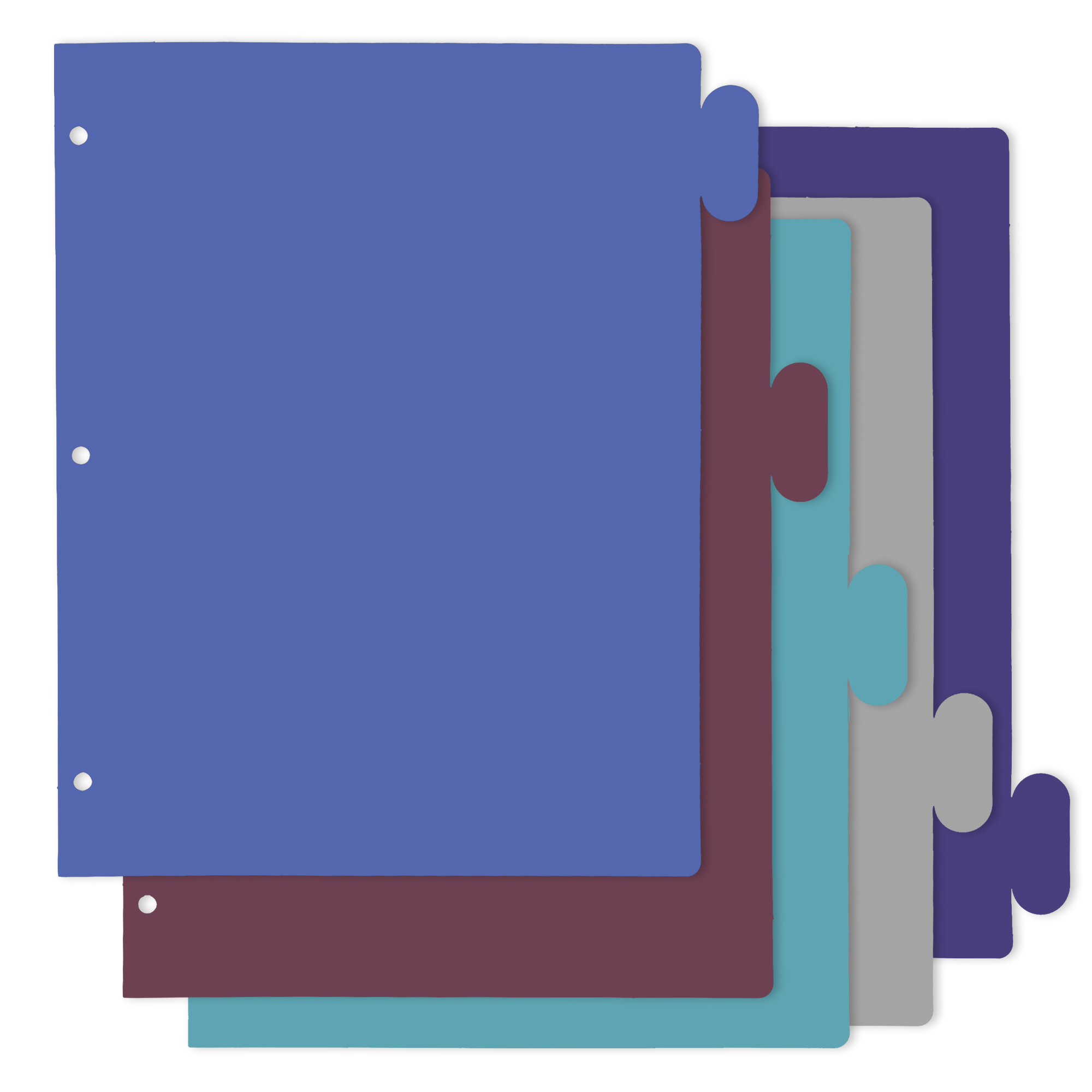 Y YOMA Colored 3 Ring Binder Dividers with Tabs Letter Size Paper Binder Tabs Page Dividers Cute Decorative Binder Index Dividers for Office School Home with 1/5-Cut Tabs, Classic Color(5 Sheet)