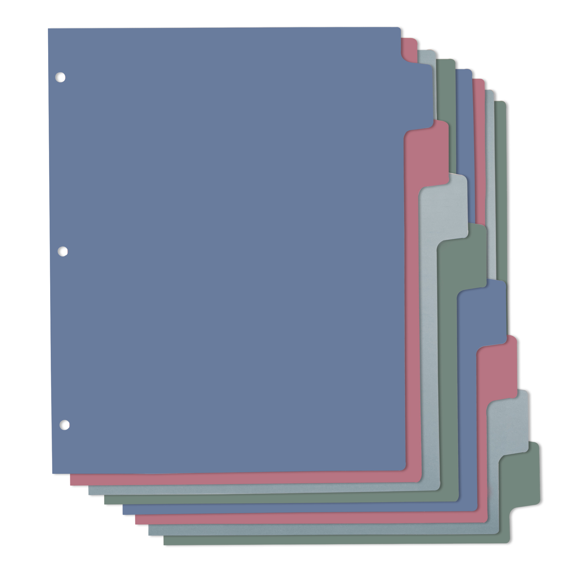 Y YOMA Colored 3 Ring Binder Dividers with Tabs Letter Size Paper Binder Tabs Page Dividers Cute Decorative Binder Index Dividers for Office School Home with 1/8-Cut Tabs, Classic Color(8 Sheet)