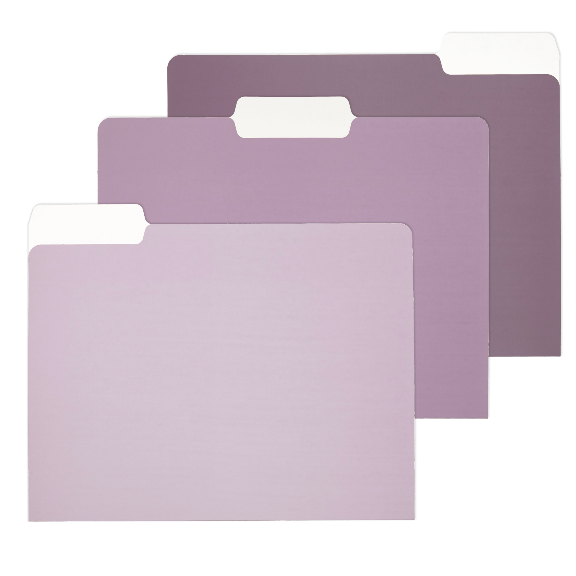 Y YOMA 12 Pack Colored File Folders Letter Size Gradient File Folder with 1/3-Cut Tab Cute Pretty Decorative Heavyweight Filing Folder File Organizers for Office School Home Desktop, Dusty Purple