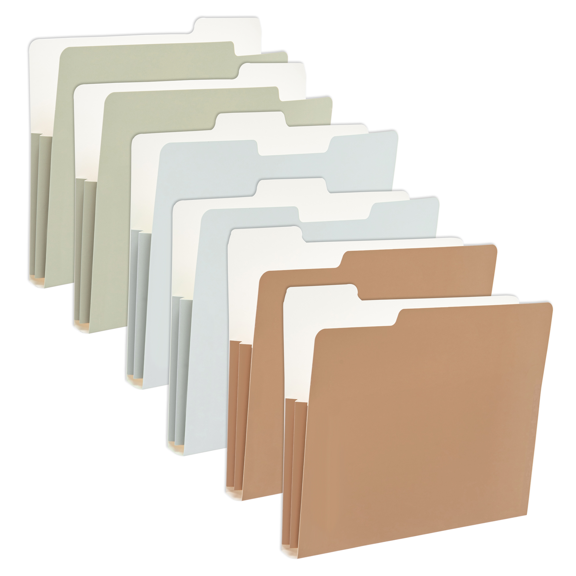 Y YOMA 6 Pack Extra Capacity File Folders Letter Size Accordion Decorative File Folder Cute Pretty Colored Filing Folder File Organizers for Office School Home Desktop with 1/3-Cut Tab, Natural Color