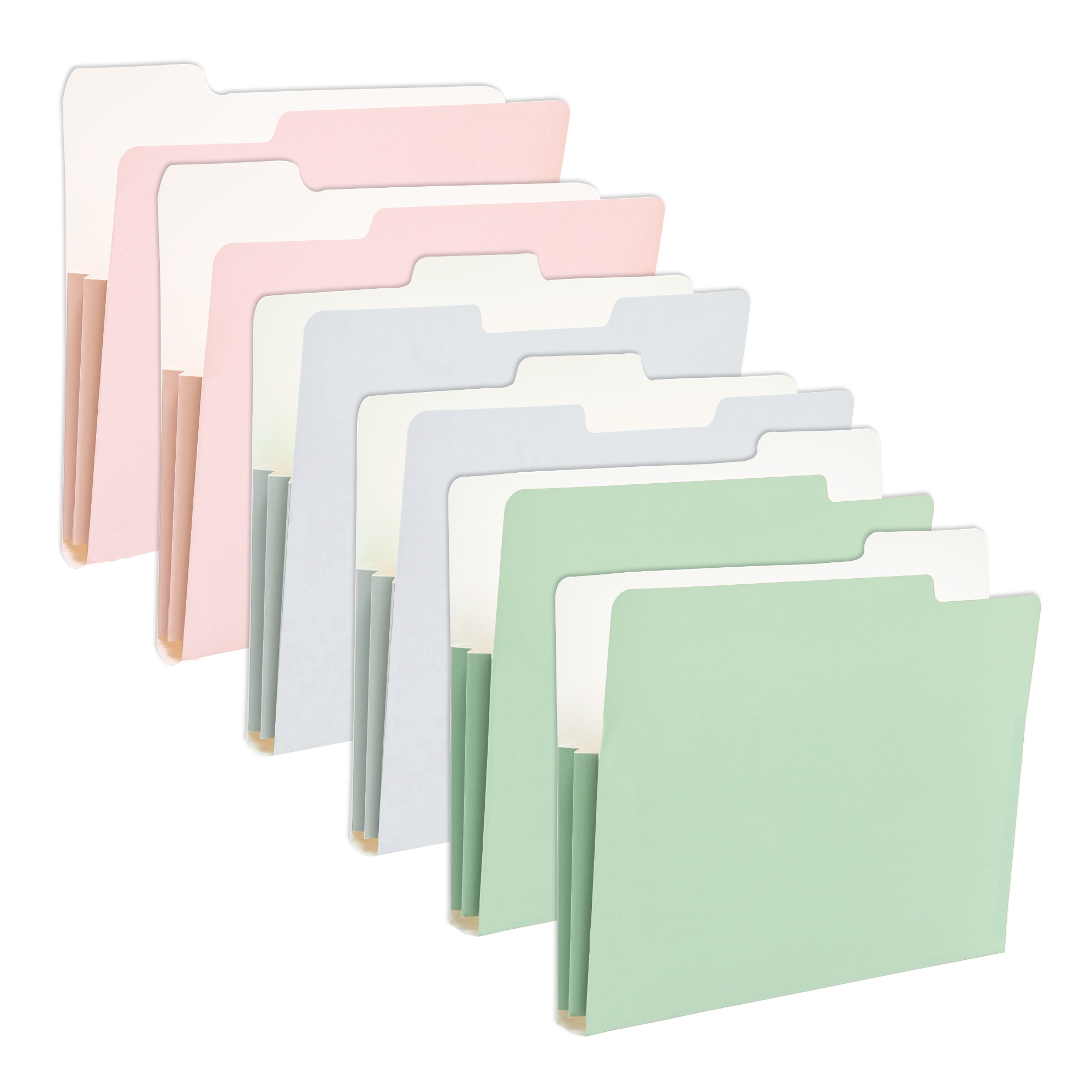 Y YOMA 6 Pack Extra Capacity File Folders Letter Size Accordion Decorative File Folder Cute Pretty Colored Filing Folder File Organizers for Office School Home Desktop with 1/3-Cut Tab, Dreamy Color