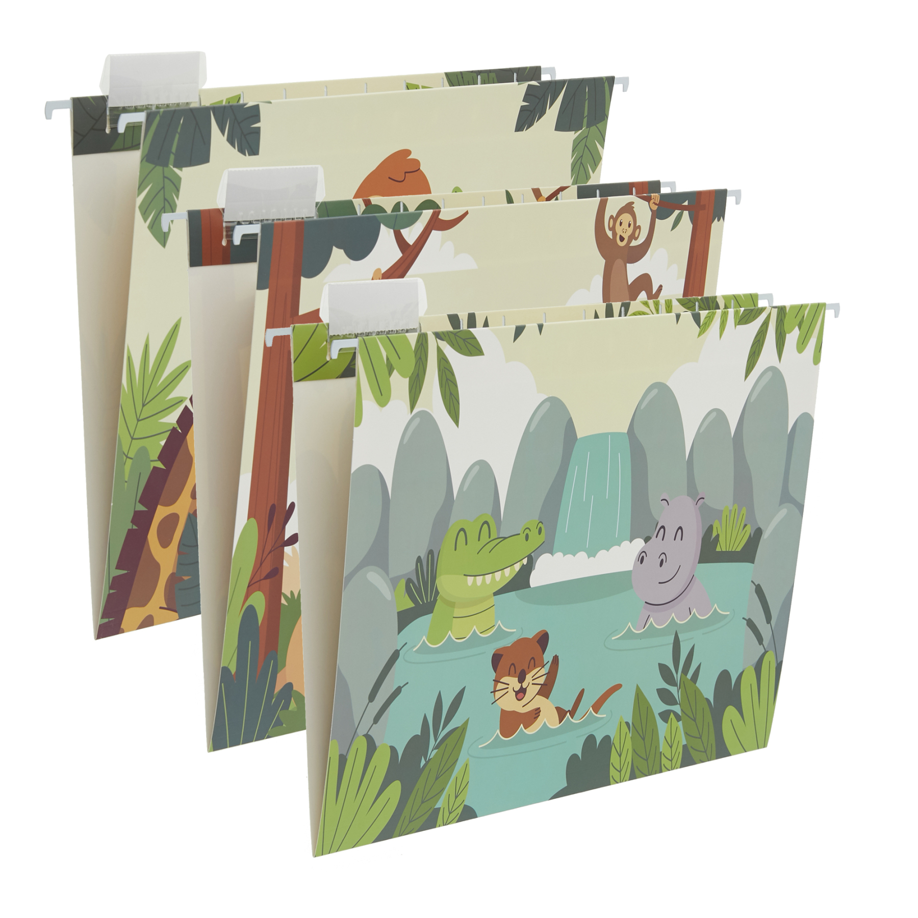 Y YOMA 6 Pack Decorative Hanging File Folders Letter Size for Children Cute Hanging Folder File Folder Organizer for Filing Cabinet Office Home with 1/5-Cut Adjustable Tabs, 3 Cute Animal Design