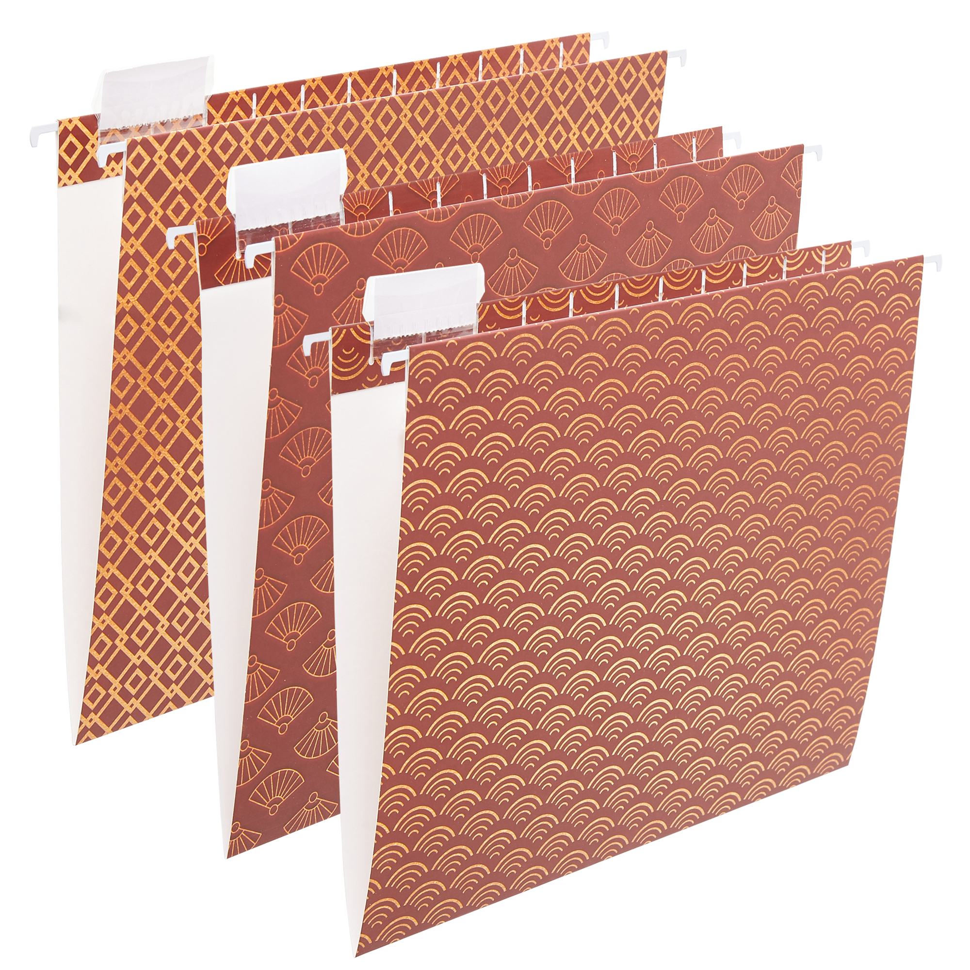 Y YOMA 6 Pack Decorative Hanging File Folders Letter Size Marble Cute Hanging Folder Pretty File Folder Organizer for Filing Cabinet Office Home with 1/5-Cut Adjustable Tabs, 3 Chinese Style