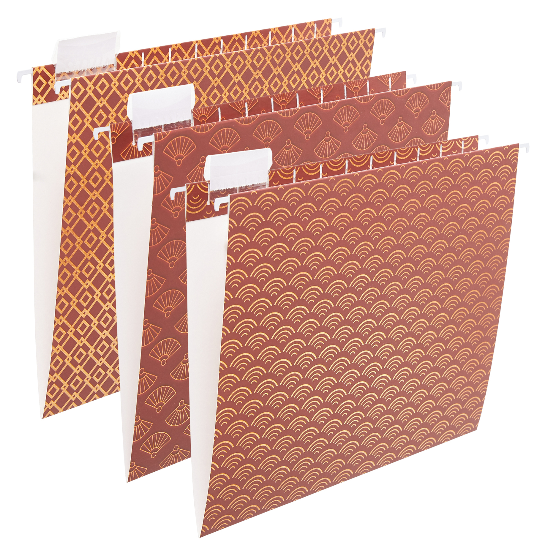 Y YOMA 6 Pack Decorative Hanging File Folders Letter Size Marble Cute Hanging Folder Pretty File Folder Organizer for Filing Cabinet Office Home with 1/5-Cut Adjustable Tabs, 3 Chinese Style