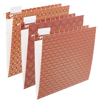 Y YOMA 6 Pack Decorative Hanging File Folders Letter Size Marble Cute Hanging Folder Pretty File Folder Organizer for Filing Cabinet Office Home with 1/5-Cut Adjustable Tabs, 3 Chinese Style