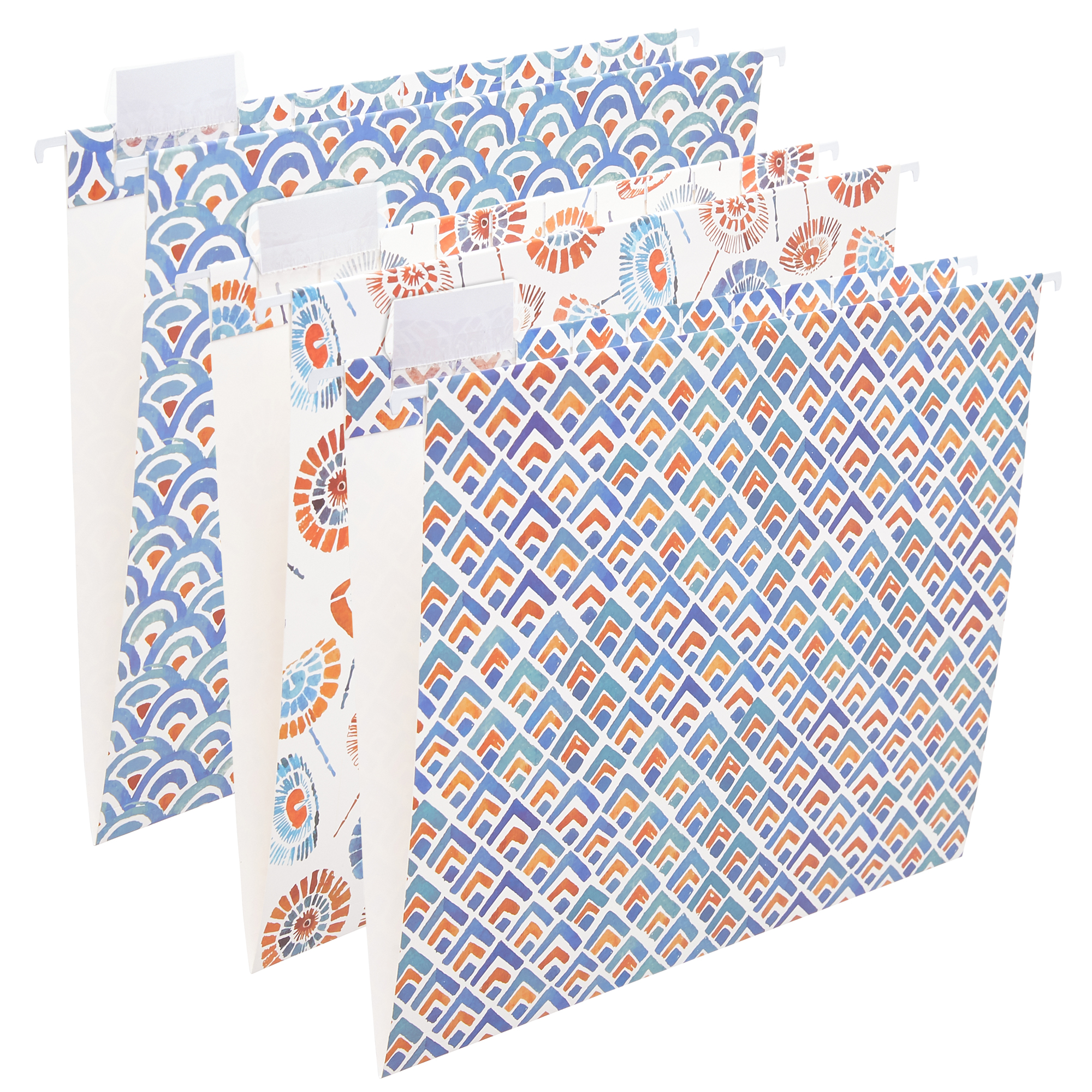 Y YOMA 6 Pack Decorative Hanging File Folders Letter Size Marble Cute Hanging Folder Pretty File Folder Organizer for Filing Cabinet Office Home with 1/5-Cut Adjustable Tabs, 3 Japanese Style