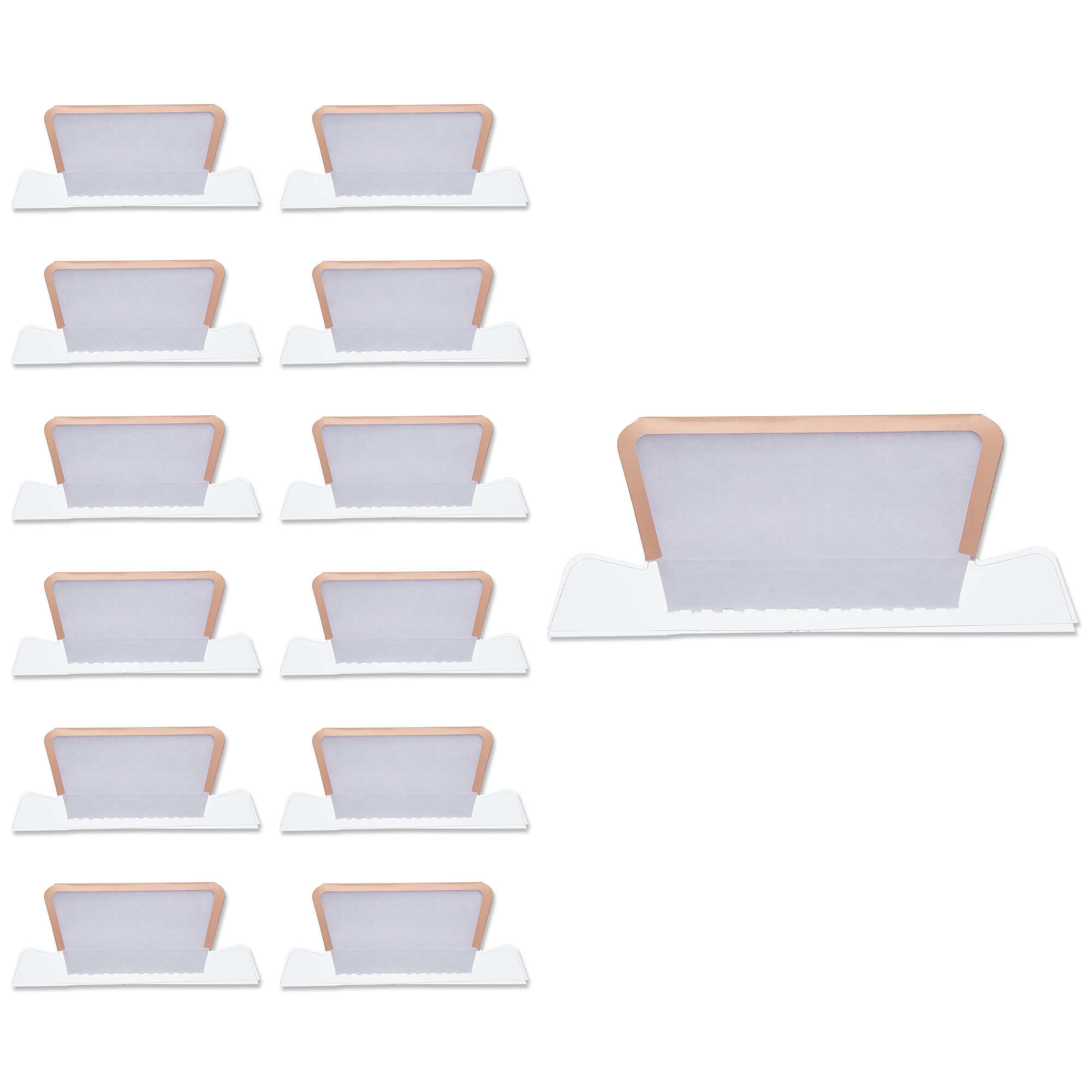 Y YOMA 12 Pack Plastic Hanging File Folder Tabs with Inserts Decorative Tab for Hanging File Folders 1/5-Cut Adjustable Tabs Office Supplies Suitable for Letter Size, Legal Size, A4 folder, Rose Gold