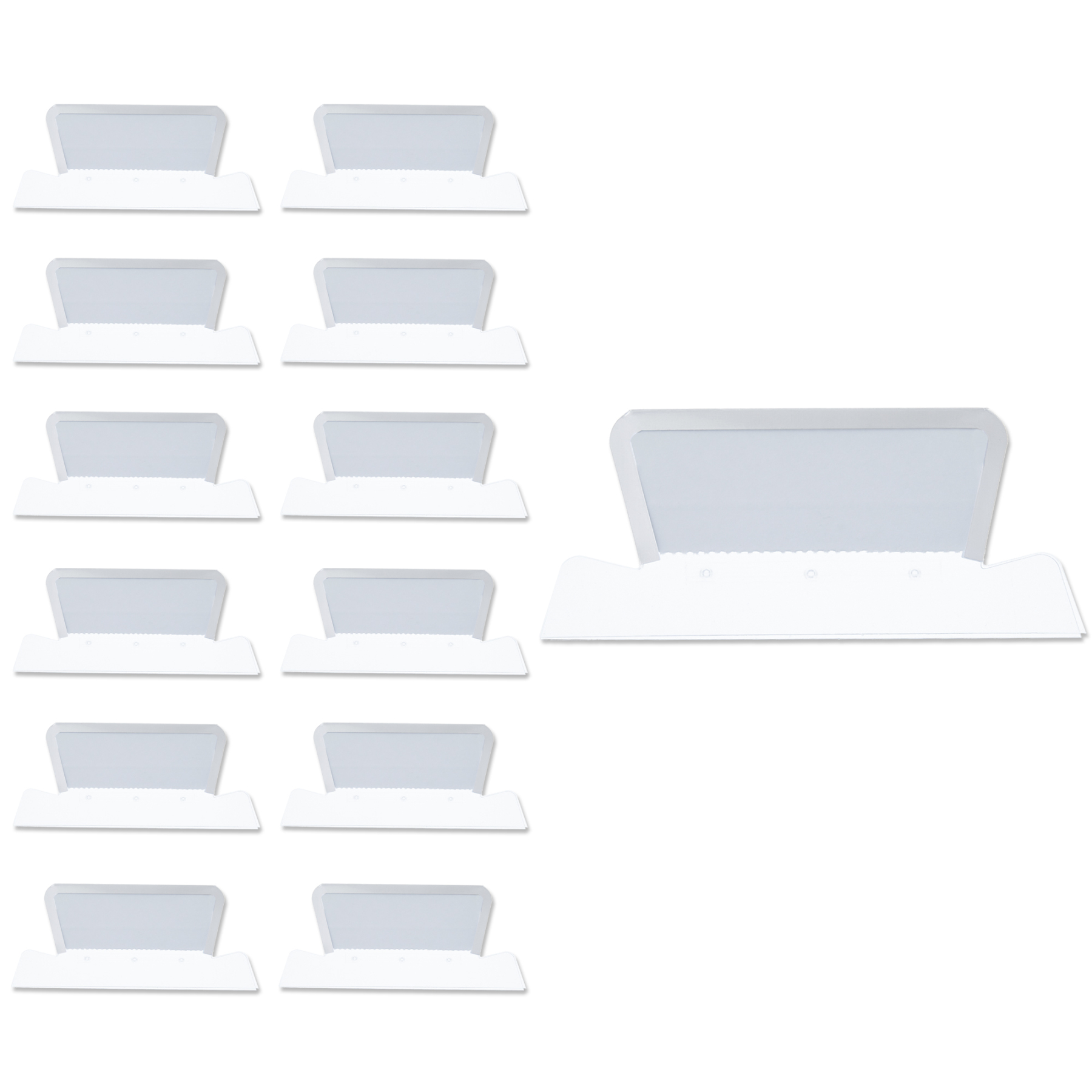 Y YOMA 12 Pack Plastic Hanging File Folder Tabs with Inserts Decorative Tab for Hanging File Folders 1/5-Cut Adjustable Tabs Office Supplies Suitable for Letter Size, Legal Size, A4 folder, Silver