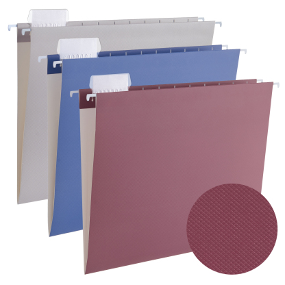 Y YOMA 6 Pack Debossed Hanging File Folders Letter Size Decorative Hanging Folder Pretty File Folder Organizer for Filing Cabinet Office Home with 1/5-Cut Adjustable Tabs, Checkered Steady Color