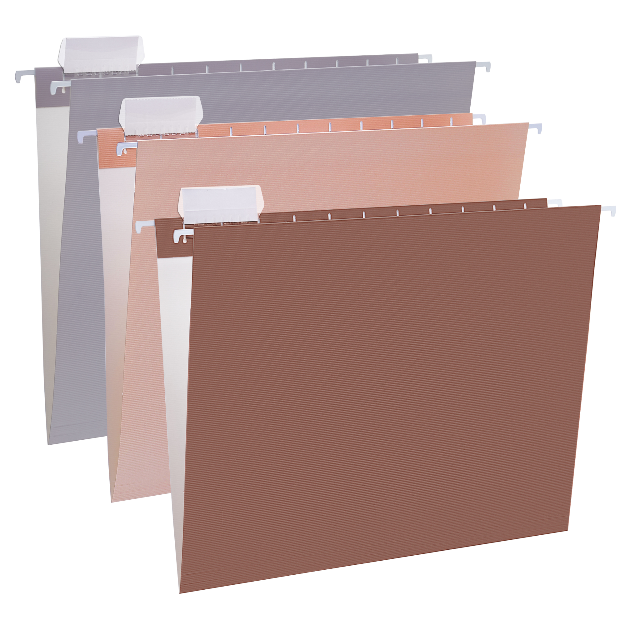 Y YOMA 6 Pack Debossed Hanging File Folders Letter Size Decorative Hanging Folder Pretty File Folder Organizer for Filing Cabinet Office Home with 1/5-Cut Adjustable Tabs, Laid Maillard Color