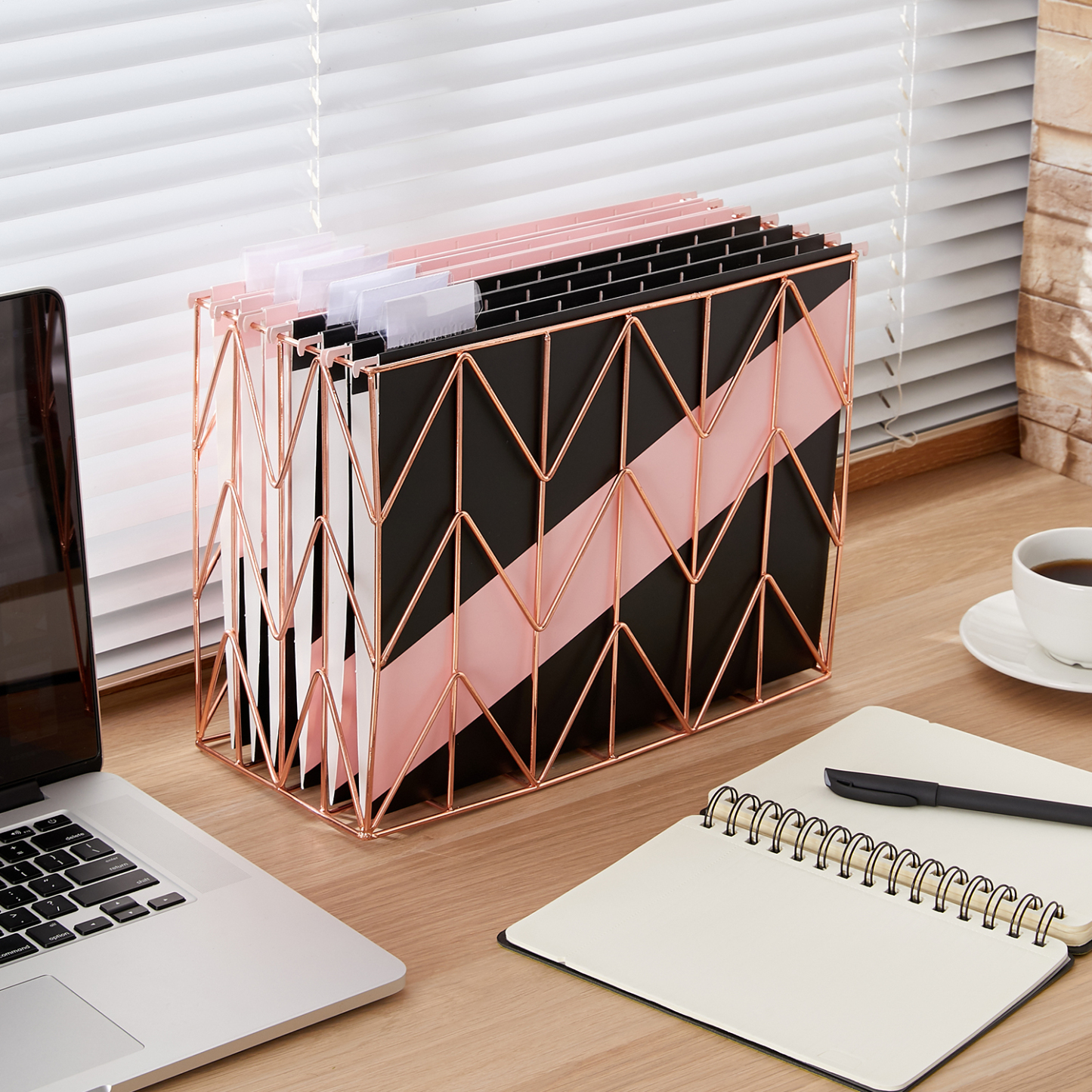 Y YOMA 6 Pack Decorative Hanging File Folders Letter Size Cute Hanging Folder Pretty File Folder Organizer for Filing Cabinet Office Home with 1/5-Cut Adjustable Tabs, 2 Pink Block Design