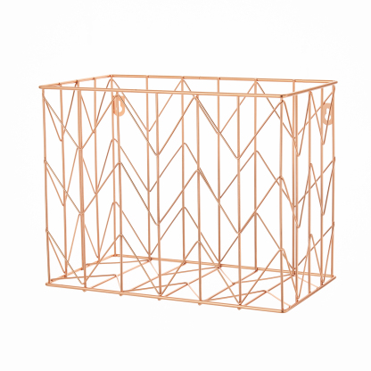 Y YOMA 1 Pack Rose Gold Hanging File Folder Organizer Letter Size Metal File Kit File Folder Filing Basket for Desk Home Office Classroom Supplies