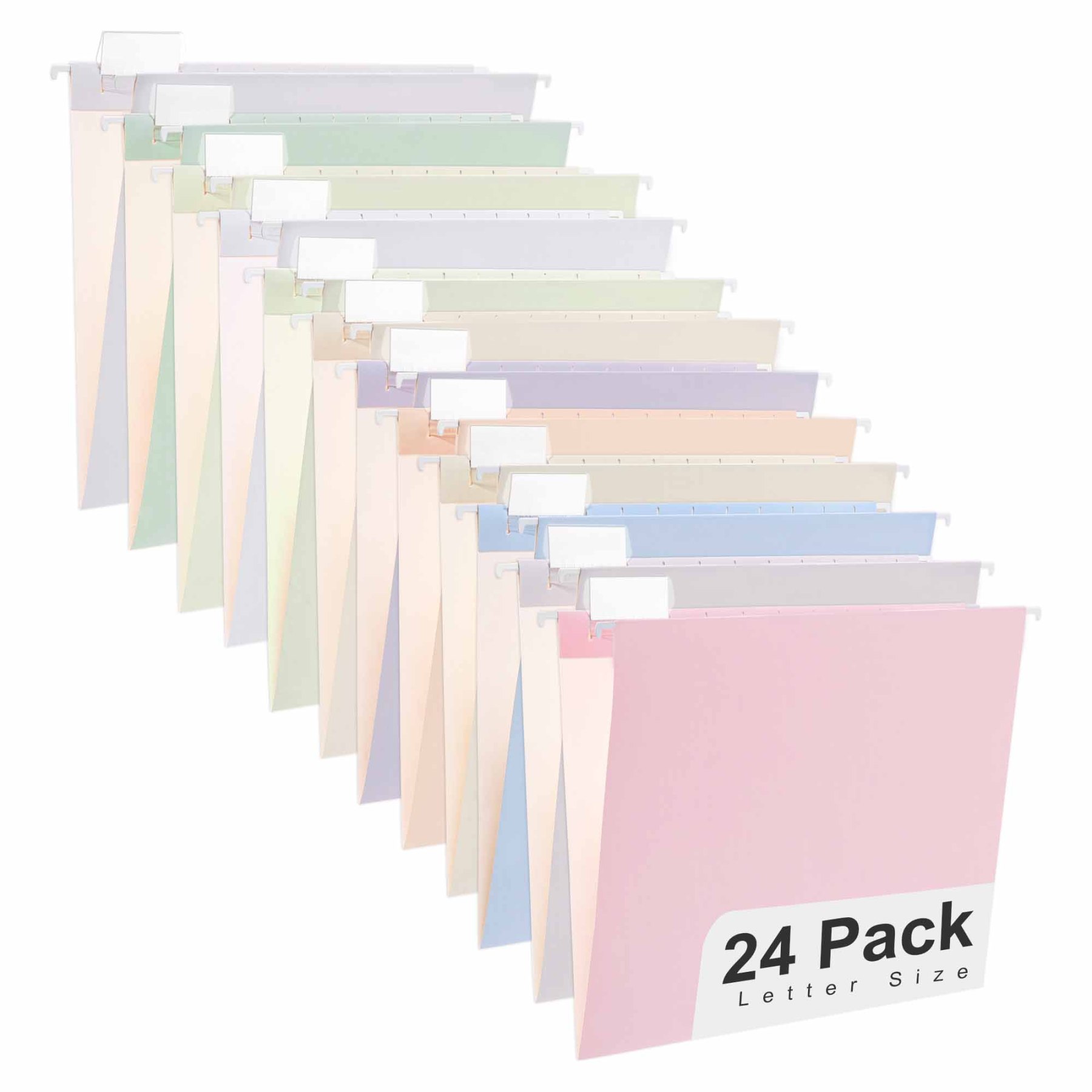 Y YOMA 24 Pack Colored Hanging File Folders Letter Size Decorative Han