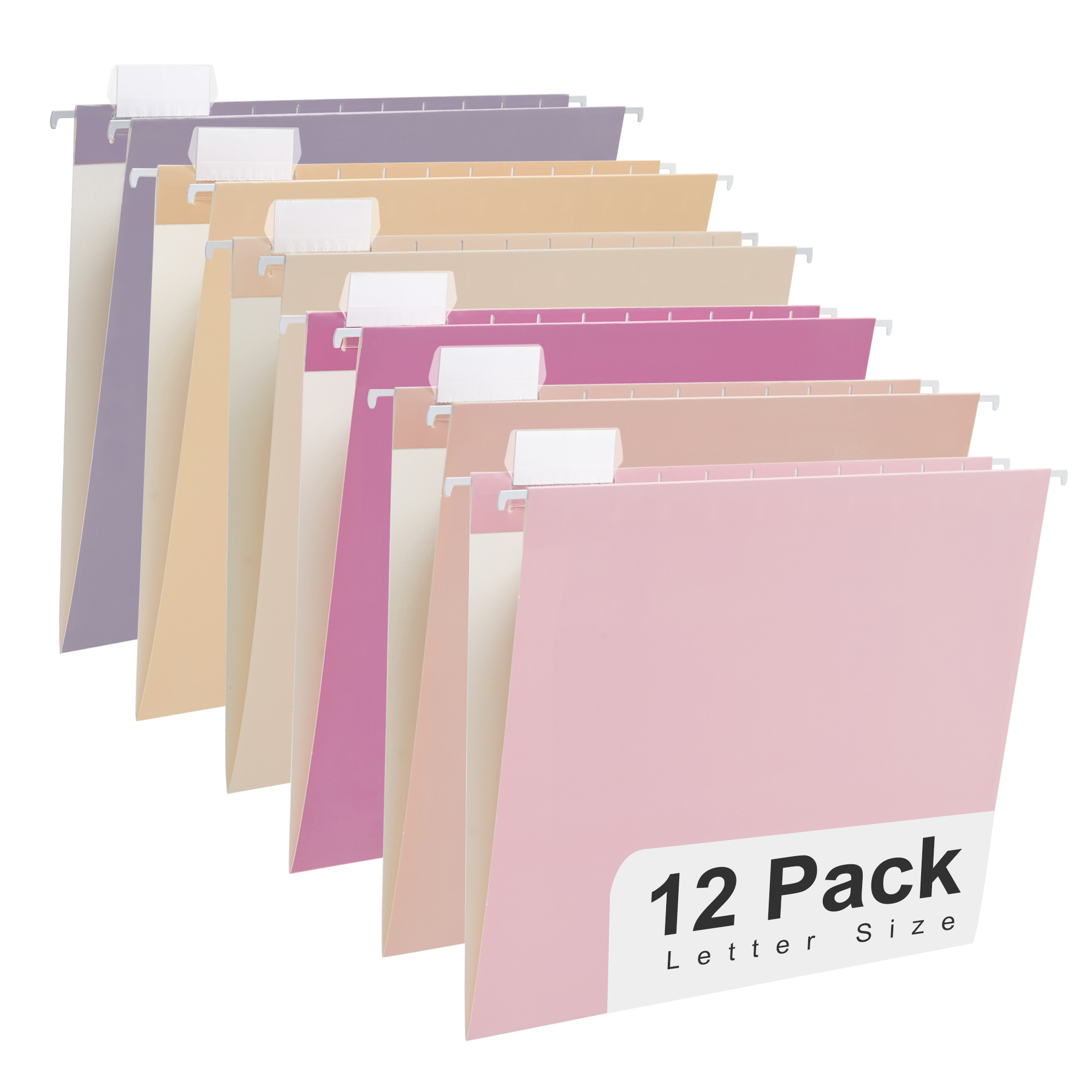 Y YOMA 10 Pack Colored Hanging File Folders Letter Size Decorative Hanging Folder Cute Pretty File Folder for Filing Cabinet Office Home with 1/5-Cut Adjustable Tabs, Oceanic Color