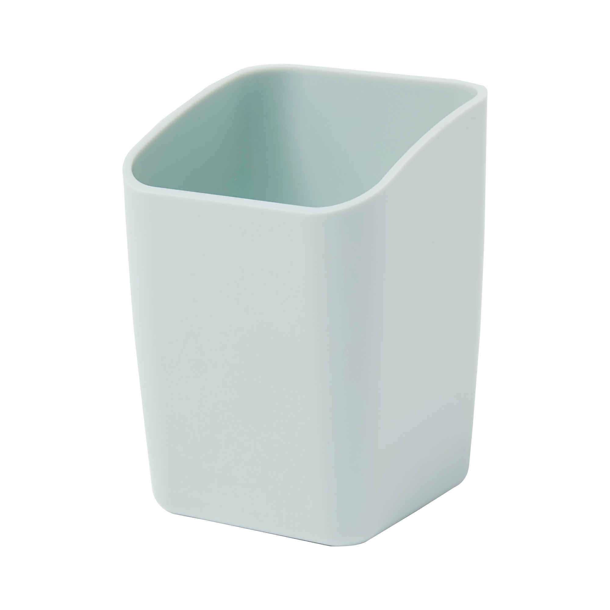 Y YOMA 1 Pack Pen Holder for Desk Cute Plastic Pencil Cup Pen Container Square Organizer Modern Aesthetic Design Desktop Storage Solution for Pens, Pencils, Marker, Makeup Brush, Morandi Green