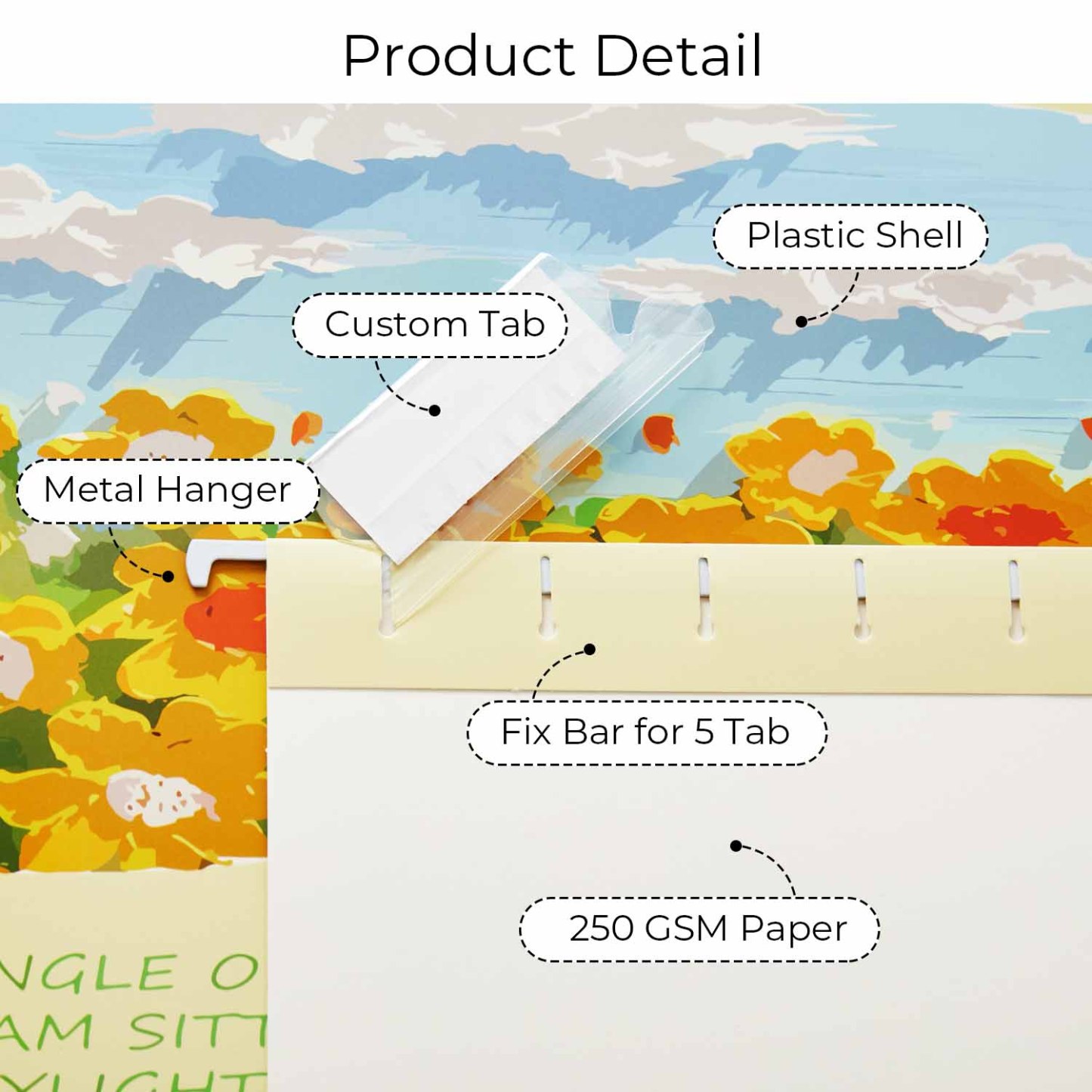 Y YOMA 6 Pack Decorative Hanging File Folders Letter Size for Children Cute Hanging Folder File Folder Organizer for Filing Cabinet Office Home with 1/5-Cut Adjustable Tabs, 3 Flower Design