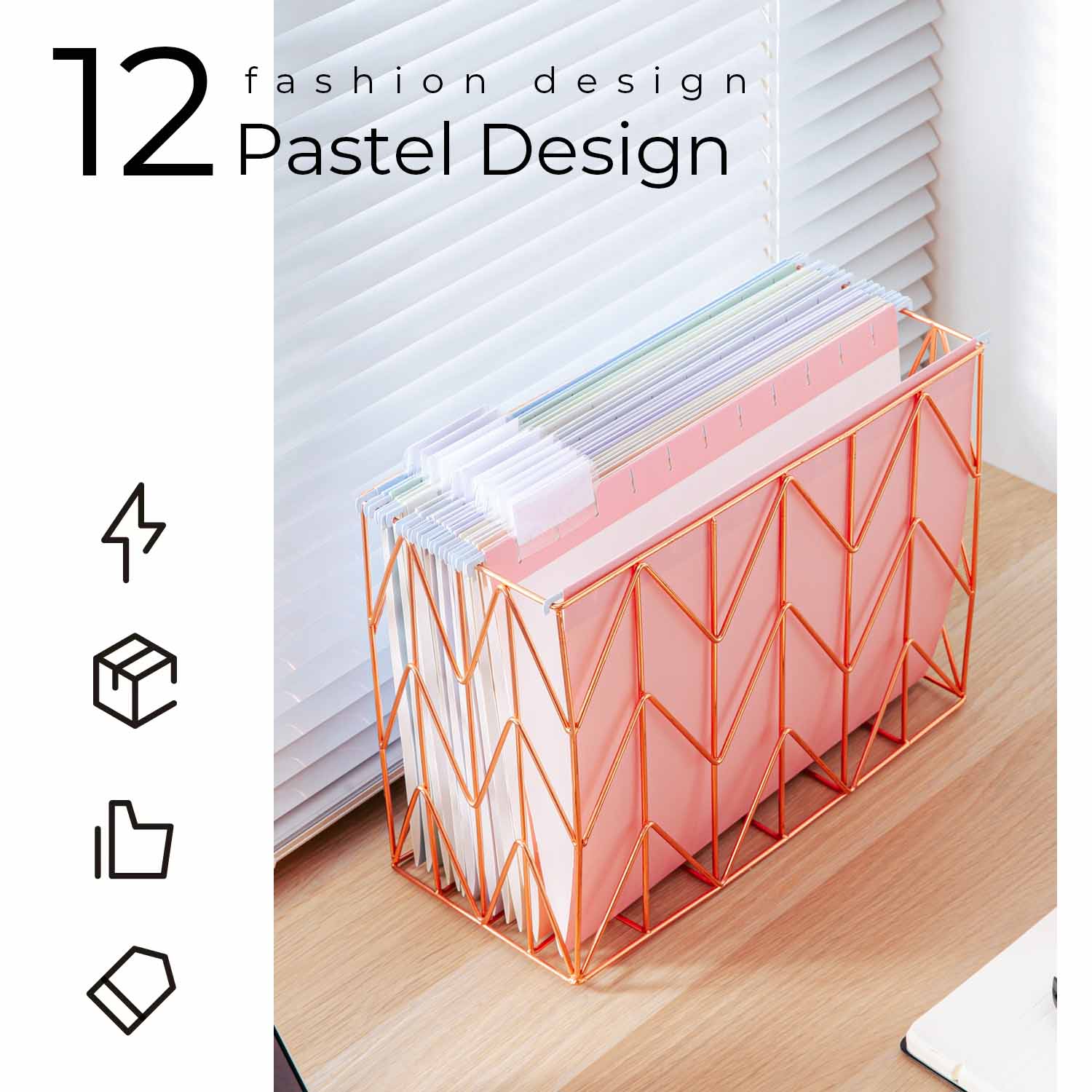 Y YOMA 24 Pack Colored Hanging File Folders Letter Size Decorative Hanging Folder Cute Pretty File Folderfor Filing Cabinet Drawer Office Home with 1/5-Cut Adjustable Tabs, Soft Color