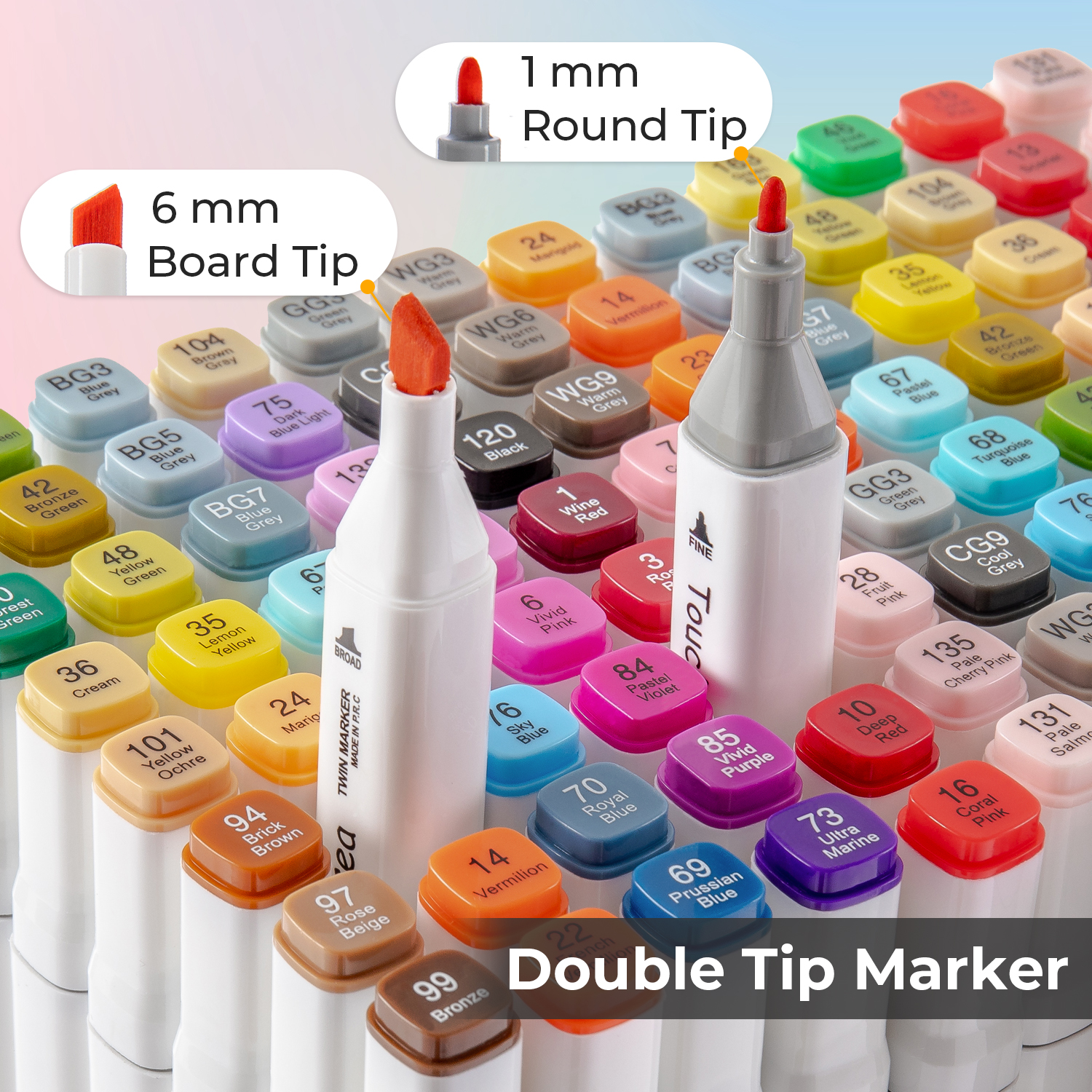 Y YOMA 48 Color Alcohol Markers Dual Tip Art Drawing Coloring Marker Permanent Sketch School Supplies Aesthetic Gift for Kids Adults Comic Anime Manga Illustration