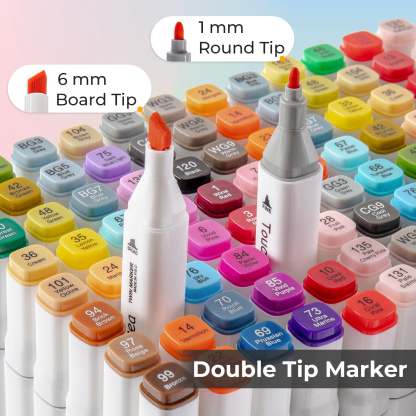 Y YOMA 48 Color Alcohol Markers Dual Tip Art Drawing Coloring Marker Permanent Sketch School Supplies Aesthetic Gift for Kids Adults Comic Anime Manga Illustration