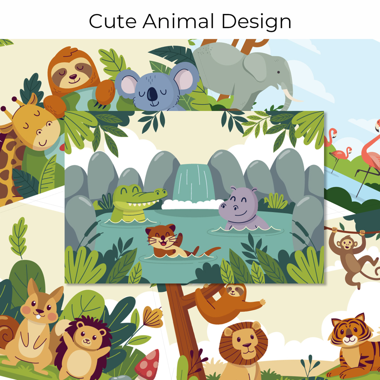 Y YOMA 6 Pack Decorative Hanging File Folders Letter Size for Children Cute Hanging Folder File Folder Organizer for Filing Cabinet Office Home with 1/5-Cut Adjustable Tabs, 3 Cute Animal Design