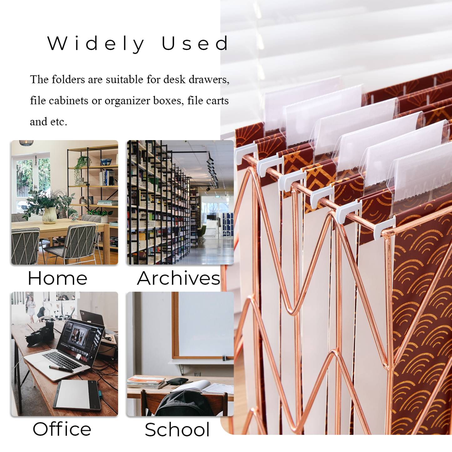 Y YOMA 6 Pack Decorative Hanging File Folders Letter Size Marble Cute Hanging Folder Pretty File Folder Organizer for Filing Cabinet Office Home with 1/5-Cut Adjustable Tabs, 3 Chinese Style