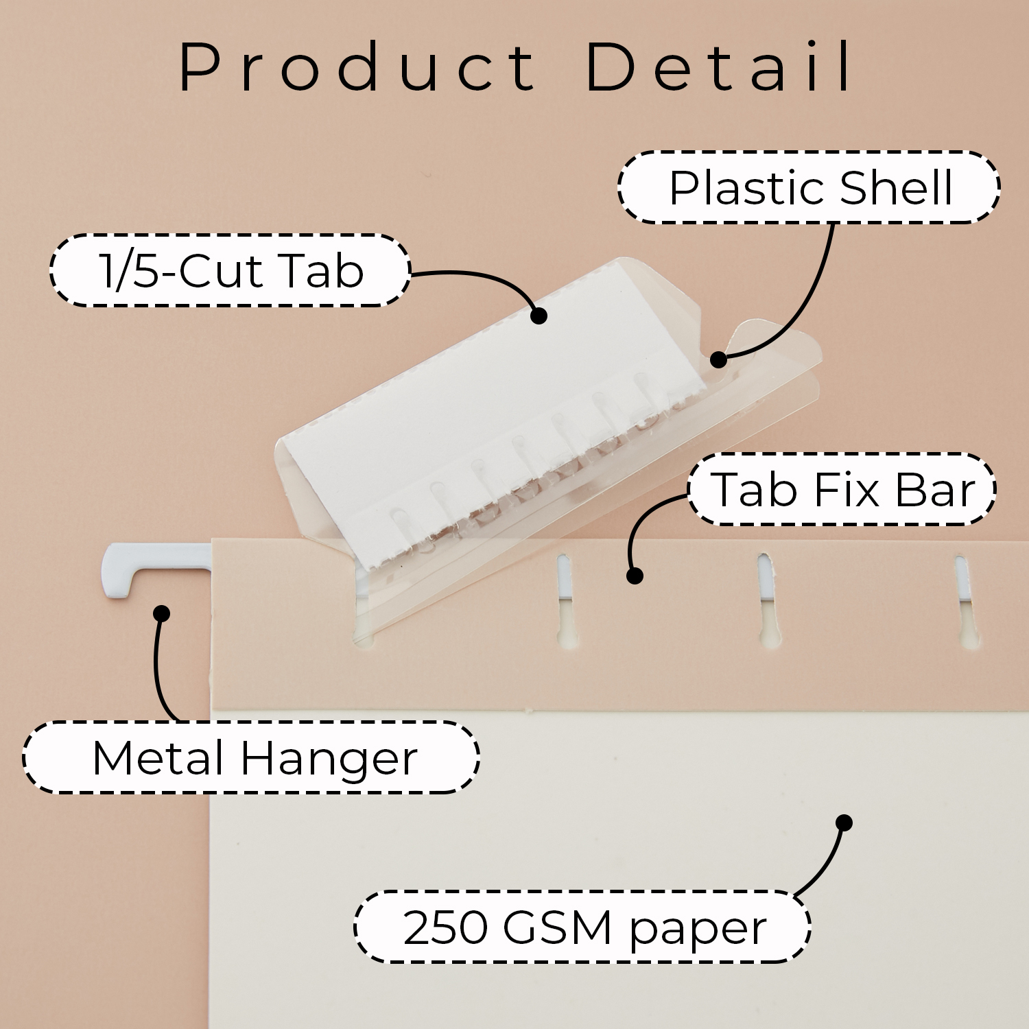 Y YOMA 6 Pack Gradient Hanging File Folders Letter Size Decorative Hanging Folder Pretty File Folder Organizer for Filing Cabinet Office Home with 1/5-Cut Adjustable Tabs, Coco Mocha