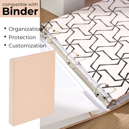 Y YOMA 6 Pack 2 Pocket Folder Letter Size Decorative Binder Folders with Pockets 3 Hole Punch Folder Paper Cute Project Folders Two Pocket 3 Ring File Folder for School Office Home, Geometric Design