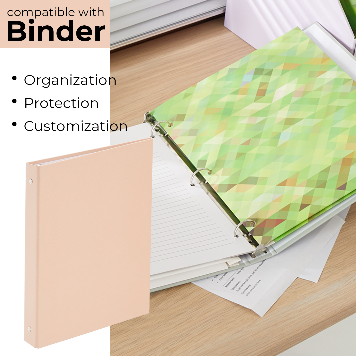 Y YOMA 6 Pack 2 Pocket Folder Letter Size Decorative Binder Folders with Pockets 3 Hole Punch Folder Paper Cute Project Folders Two Pocket 3 Ring File Folder for School Office Home, Abstract Design