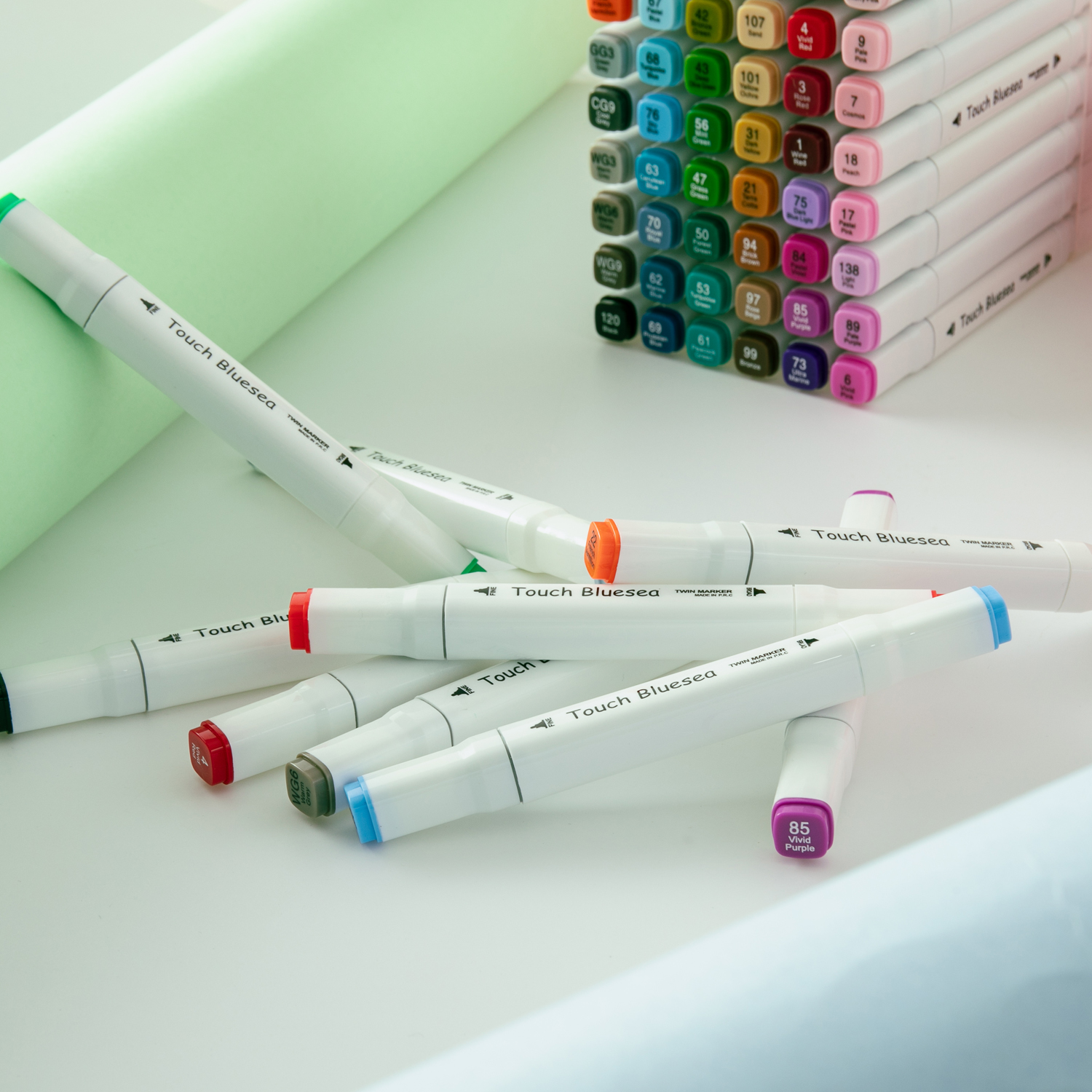 Y YOMA 48 Color Alcohol Markers Dual Tip Art Drawing Coloring Marker Permanent Sketch School Supplies Aesthetic Gift for Kids Adults Comic Anime Manga Illustration