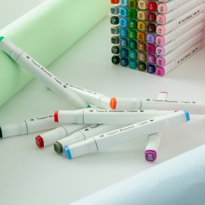 Y YOMA 48 Color Alcohol Markers Dual Tip Art Drawing Coloring Marker Permanent Sketch School Supplies Aesthetic Gift for Kids Adults Comic Anime Manga Illustration